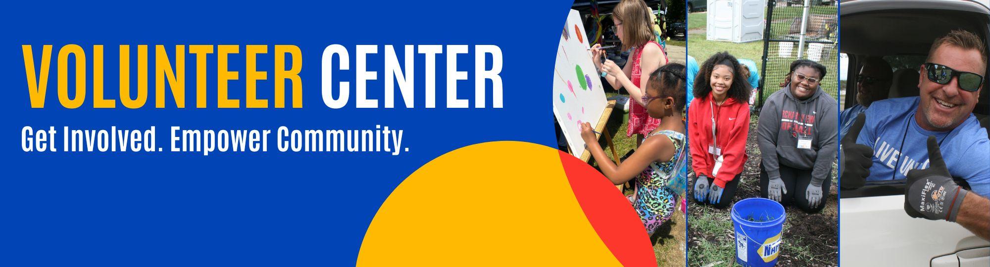 Volunteer Center Website Header with Volunteer Photographs