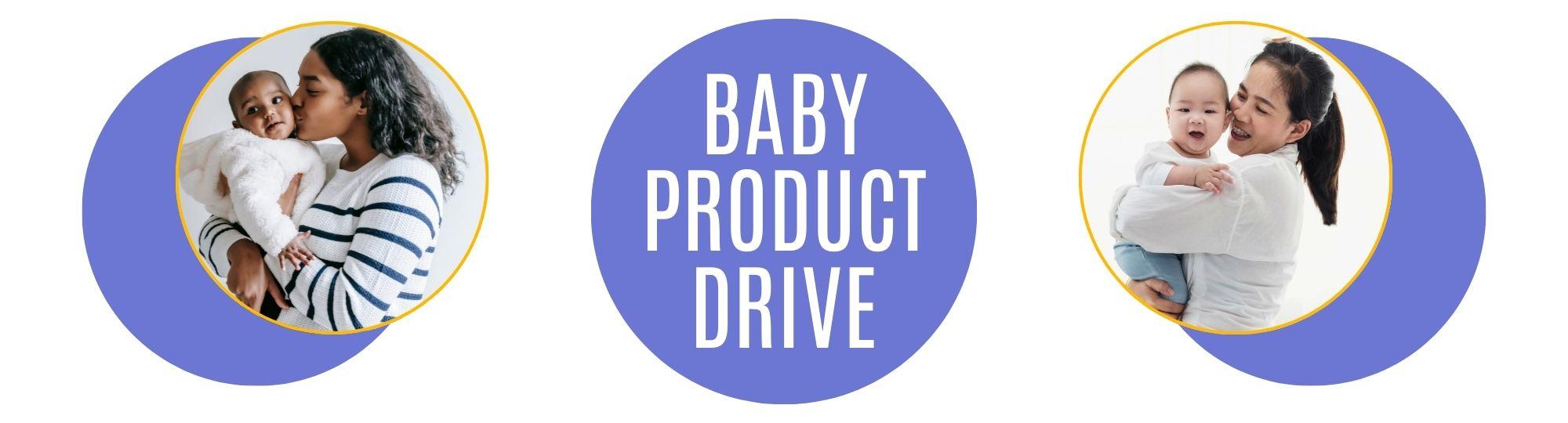 Baby Product Drive Website Header with Baby Photos